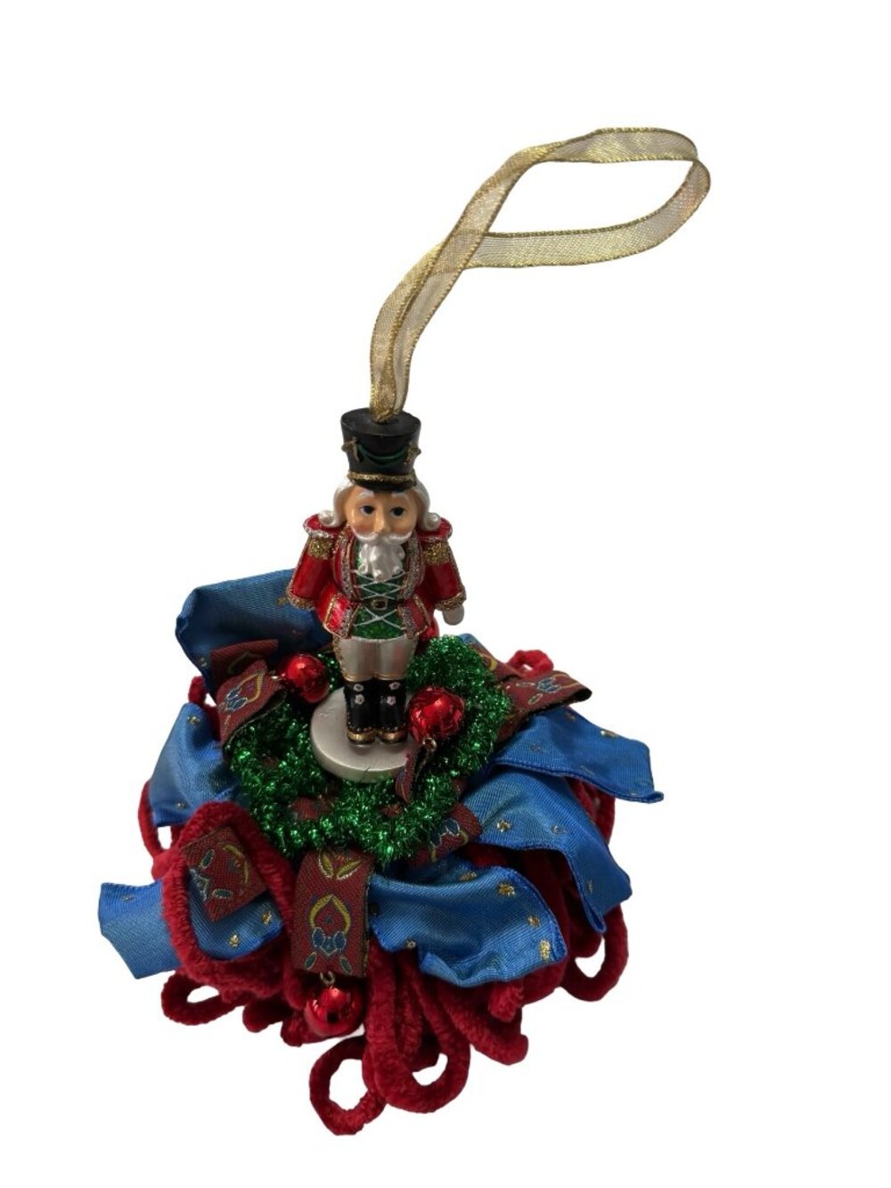 Nutcracker Tassel Christmas Ornament Red Blue Green Holiday Tree Decor